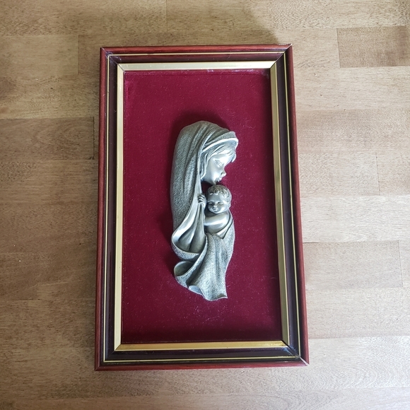 Vintage French Framed  Mother and Child Art By BACHET - Picture 6 of 9